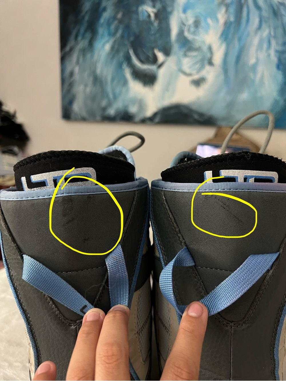 Women’s Gray and Light Blue High-Top Snow Boots (read description) - Picture 14 of 16